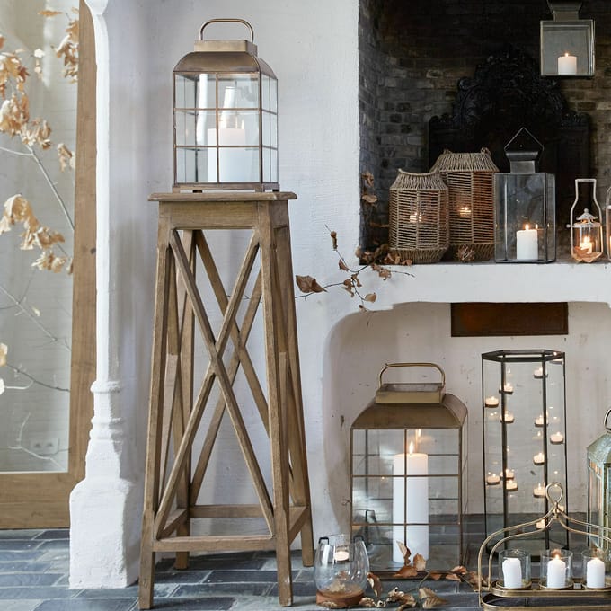 LOBERON Lantaarn set van 2 Flavin bruin