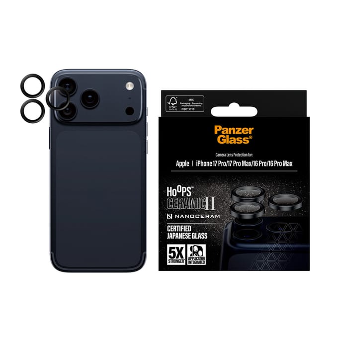 PanzerGlass Hoops® Ceramic II Camera Lens Protector iPhone 17 Pro | iPhone 17 Pro Max | iPhone 16 Pro | 16 Pro Max