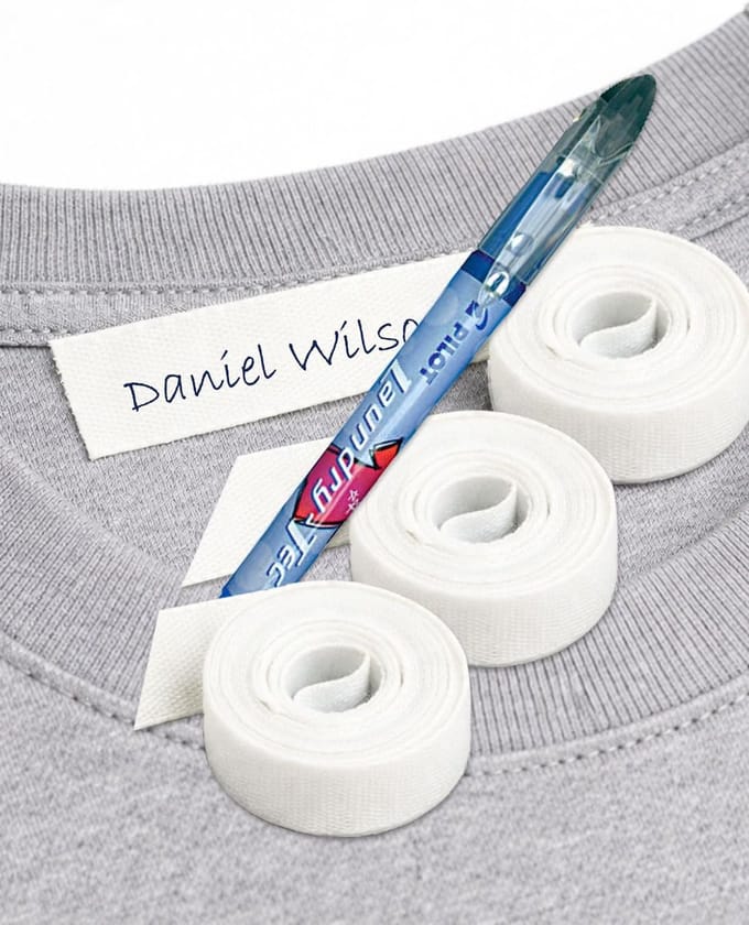 Stoffen tape set - Strijk labels - Kleding markeren - Wasbestendig tot 60°C - 3 meter per rol - Wit