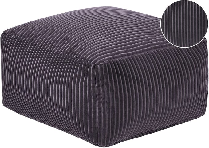 MUKKI - Poef - Donkergrijs - Corduroy
