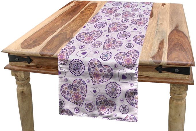 ABAKUHAUS Valentijnsdag-tafelloper – rechthoekig 40x180 cm – polyester, wasbaar