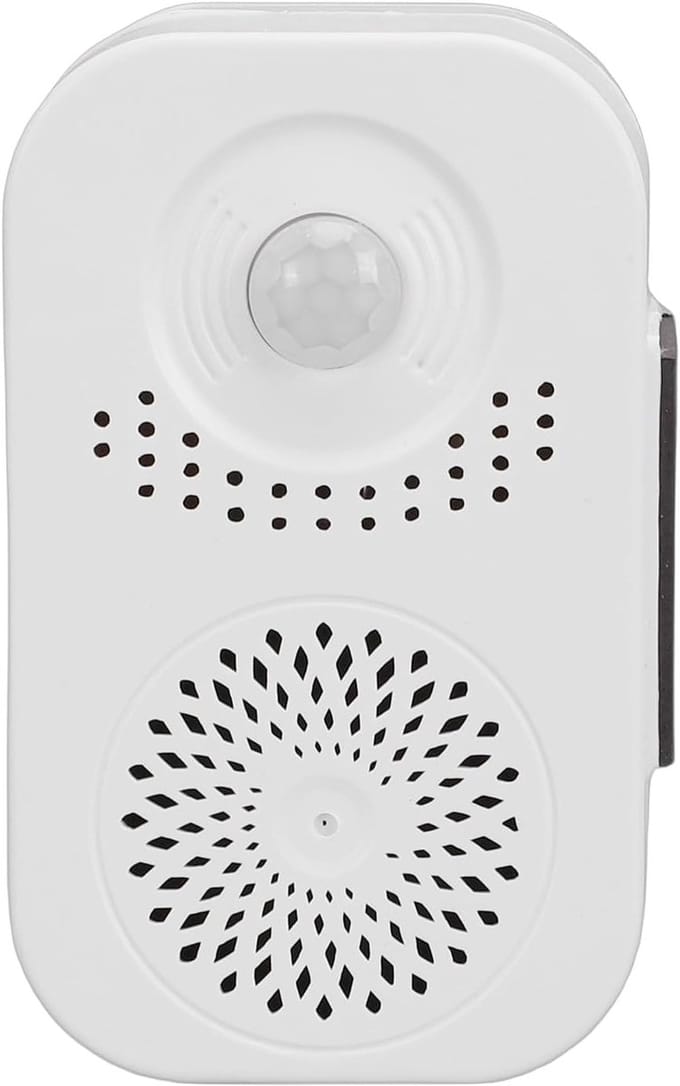 Deurbel met Sensor - Welkomstmelder - Gasten Ontvangen - Eigen Stem Opname - 12 x 7 x 5 cm - Wit