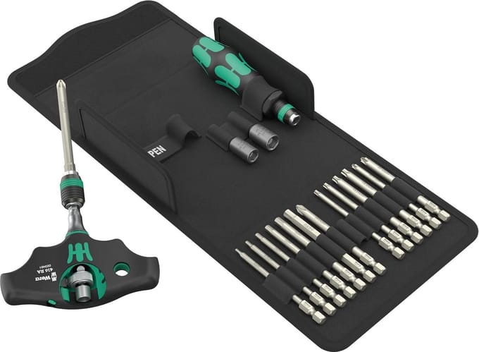 19-Delige Schroevendraaierset met Ratel - Compacte Schroefbits Set