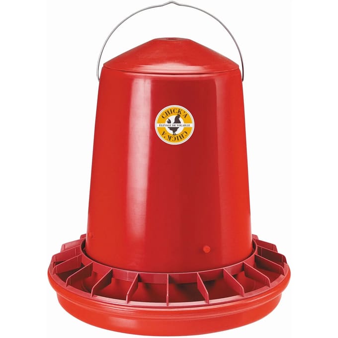 Pluimveevoederautomaat met plastic trechter Chick'A