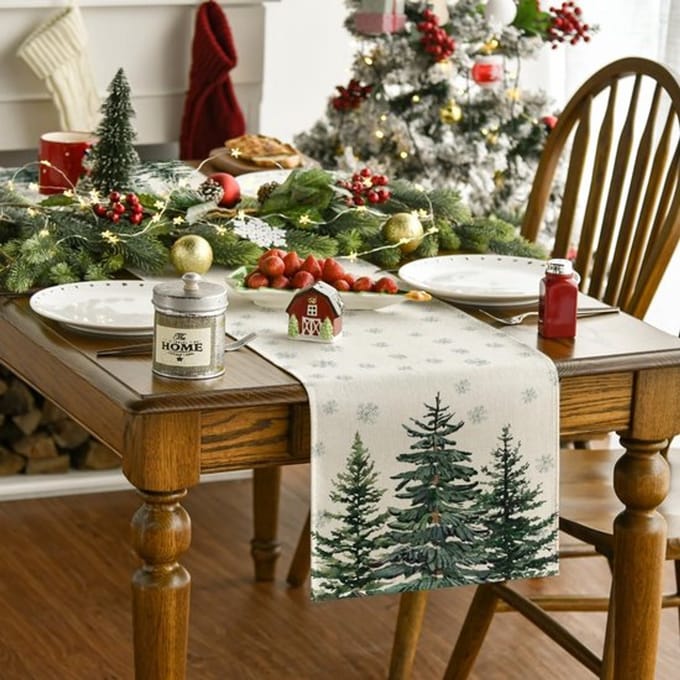 Tafelloper Kerst 40x180cm - Vrolijk Meerkleurig