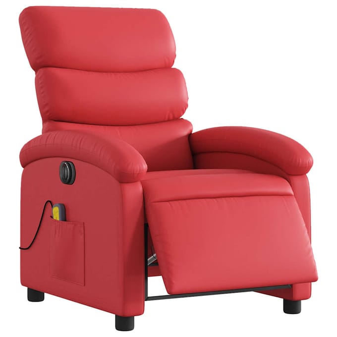vidaXL - Massagestoel - verstelbaar - elektrisch - kunstleer - rood