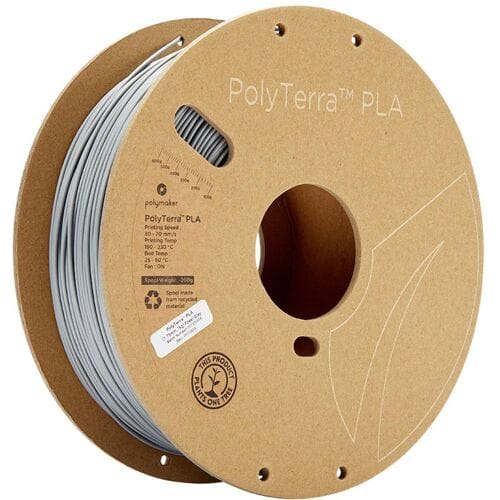Polymaker 70824 PolyTerra PLA Filament PLA kunststof Gering kunststofgehalte 1.75 mm 1000 g Grijs (mat) 1 stuk(s)