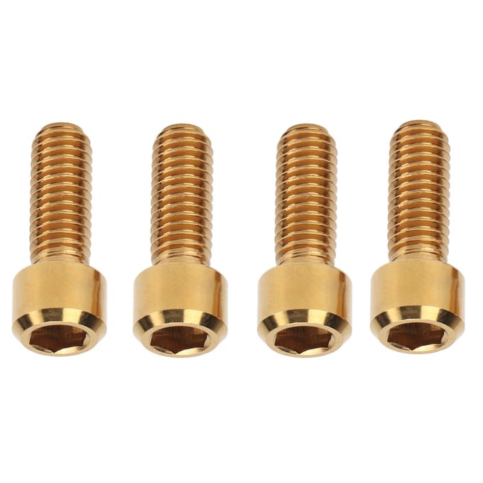 RISK 4 Stuks Mountainbike Rembouten Titanium Legering M6 16mm Fiets Schijfrem Klembouten Vaste Schroef Fietsaccessoires goud