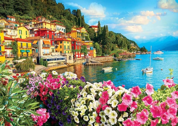 Lake Como Puzzel - Legpuzzel Italië - Ontspanning thuis - Perfecte pasvorm - 68 x 48 cm - Meerkleurig