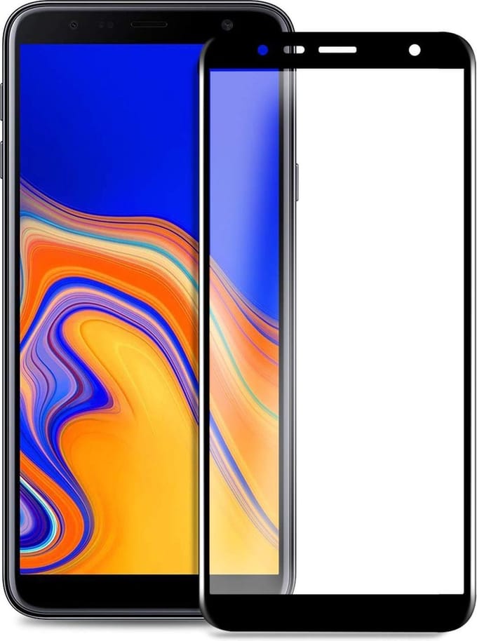 Screenprotector geschikt voor Samsung Galaxy J6+ Plus | Full Screen Cover Volledig Beeld | Tempered Glass - van iCall