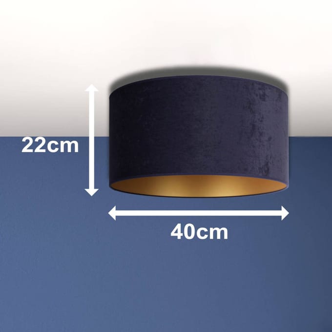 Duolla Plafondlamp Golden Roller Ø 40 cm donkerblauw/goud
