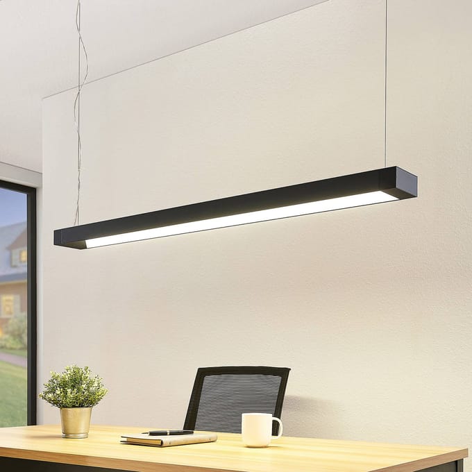 Arcchio LED hanglamp Cuna, zwart, 122cm, metaal