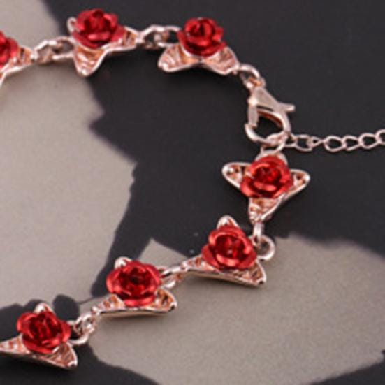 Goede Damesarmbanden Rode Roos Accessoire Roestvrij goud