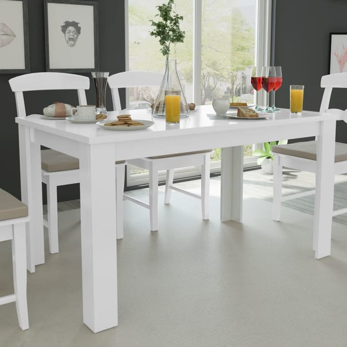 Vidaxl Eettafel, 140X80X75 Cm, Wit