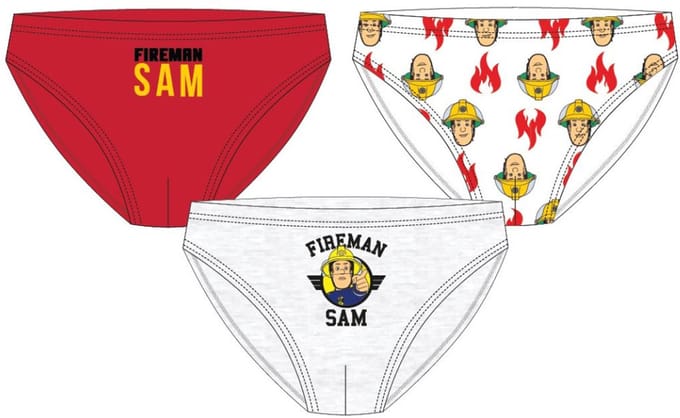 Brandweerman Sam Flame kinderondergoed, onderste 3 stuks/verpakking 122/128 cm