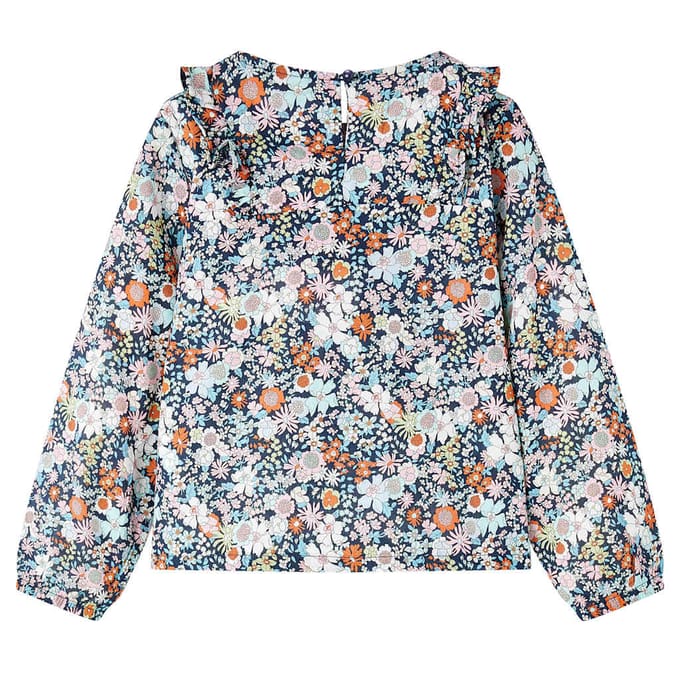 vidaXL - Kindershirt - met - lange - mouwen - 104 - donkerblauw
