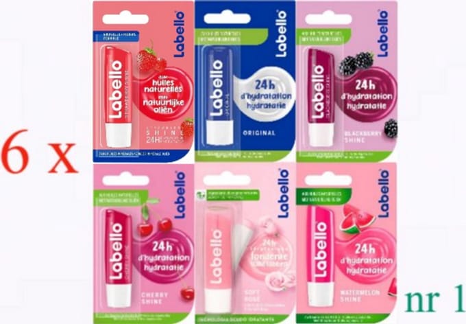 Labello Fruity Shine Lippenbalsem Collectie - 6 x 5.5 ml