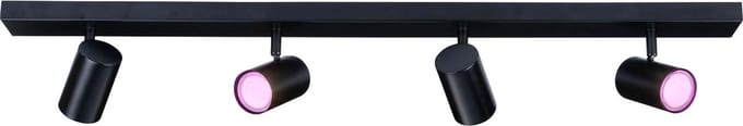 Ledvion - LED Plafondspot - Zwart 4-lichts - Dimbaar - 5W - GU10 - IP20