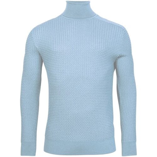 Thomas Maine Trui Merino Col Allover Structure Knit Licht Blauw / male