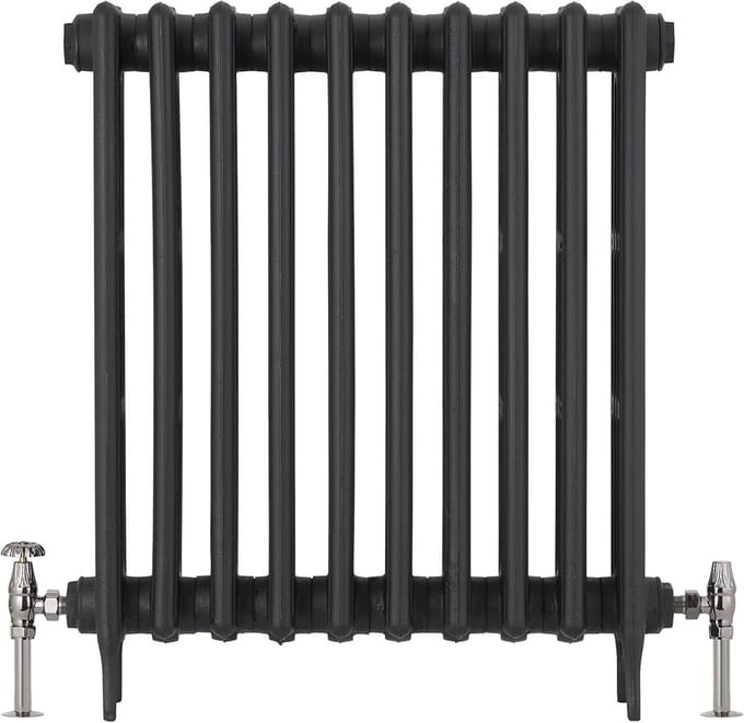 Traditionele Handmatige Radiatorkraan en Afsluiter Set, Zwart Nikkel Afwerking