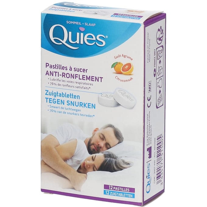 Quies Anti-snurk Citrus 12 Zuigtabletten