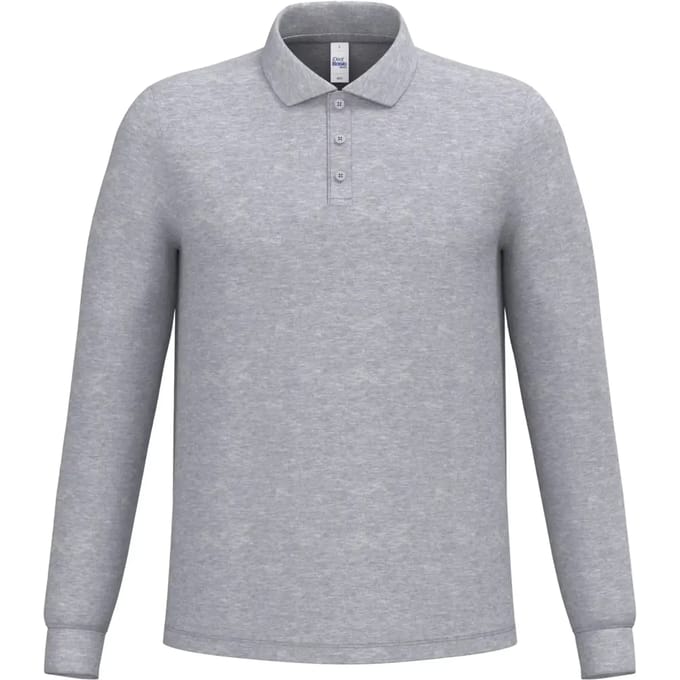 Polo van piqué stof met lange mouwen iDeal Basic Brand