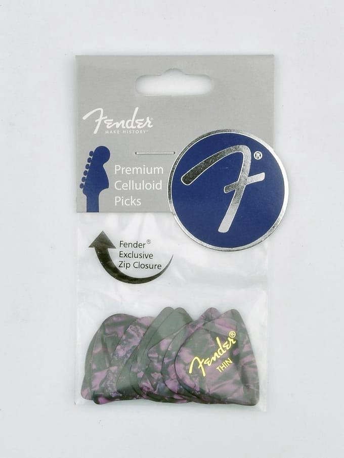 Fender Picks 351 Purple Moto thin 12er Set Premium Celluloid - Plectrum set