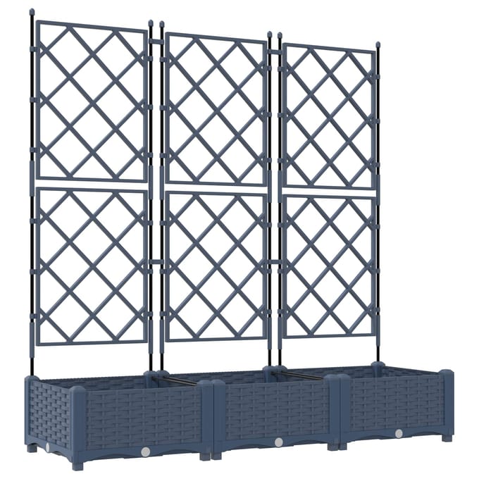 vidaXL - Plantenbak - 3 - st - Grijs - 120 - x - 40 - x - 125,5 - cm - PP