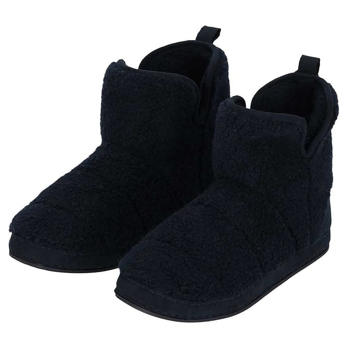 Apollo - Hoge sloffen - Heren - Navy Blauw - Teddy Wol - Maat 43/44 - Sloffen - Pantoffels heren - Pantoffels heren maat 43 - Sloffen heren maat 43