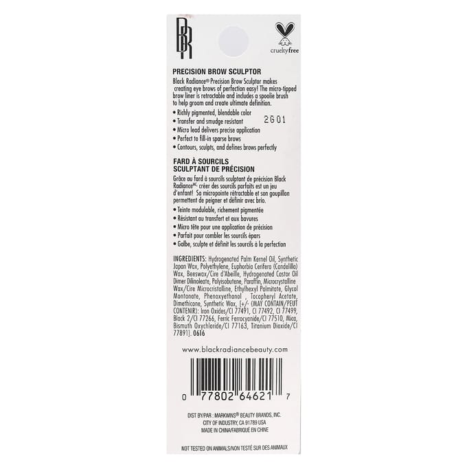 Precisie Wenkbrauw Sculptor, Ca6551 Zwart Suede, 0,06G(0.002Oz) black