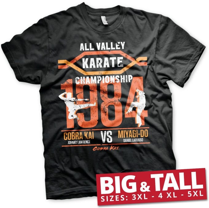 Cobra Kai All Valley Karate Championship Big & Tall T-shirt Zwart
