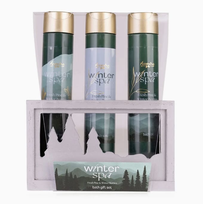 Badset WINTER SPA Verse Dennen & Winterbessen Houten Kist