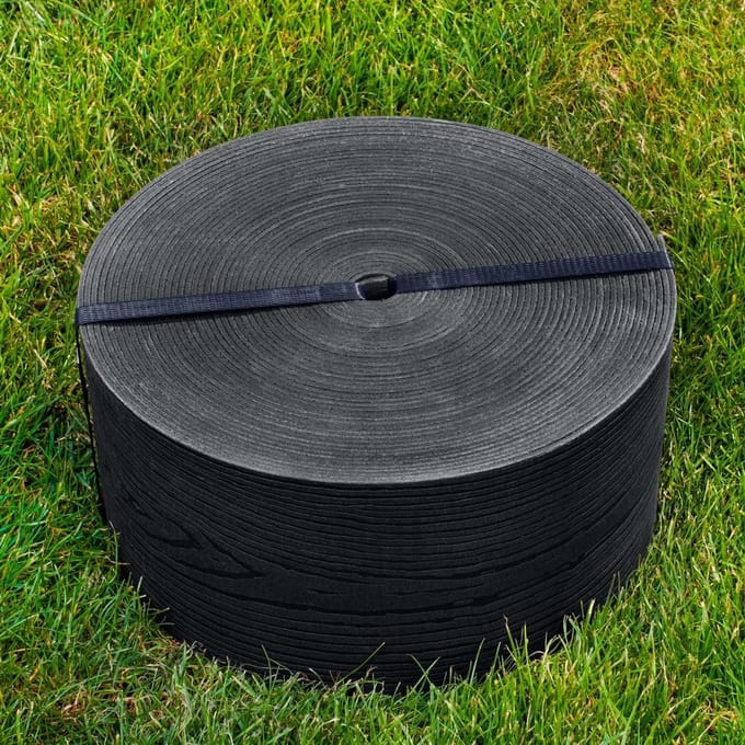 Flexibele Gazonrand 10m Hoogte 13cm - Dikte 3mm - Gazon- & Perkranden - Stevig plastic - Gemakkelijk te verwerken - Zwart - Houtdecor