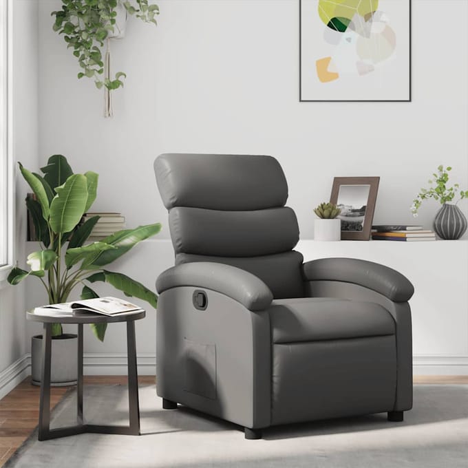 vidaXL - Fauteuil - verstelbaar - kunstleer - grijs