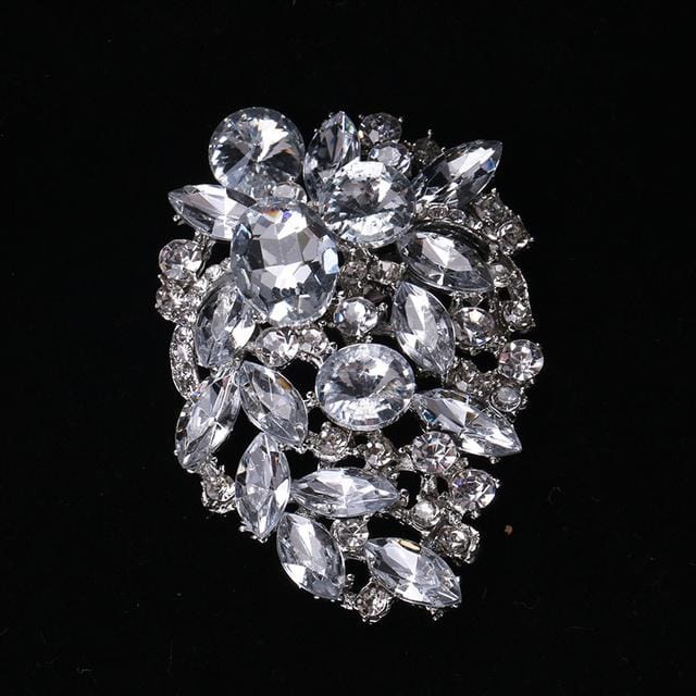 Broche en cristal colorée, élégante et créative, personnalisée, pour corsage, vêtements pour femmes gray