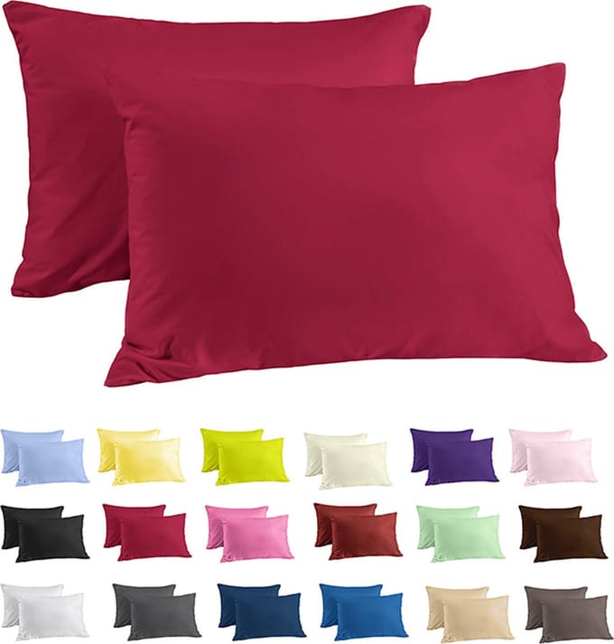 Zavelo Katoen Kussenslopen Basics Rood (set van 2)-60 x 70 cm (standaard)