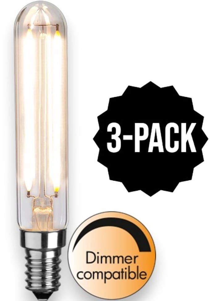 3-Pack | Staaflamp - E14 - 3.3W - Extra Warm Wit - 2700K - Dimbaar - Filament - Helder