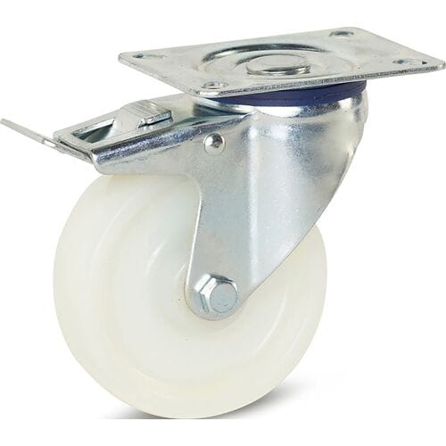Meso Zwenkwiel nylon met rem 100mm - 200kg draagvermogen