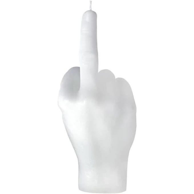 Bougie Parfumée - Middle Finger Candle - Cire de Soja - Parfum Subtil - Design Contemporain blanc