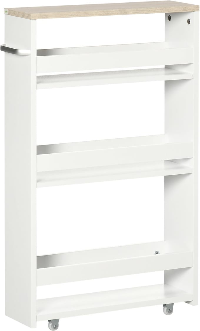 Kleankin Utility Cart - MDF - 48x15x80cm - Wit