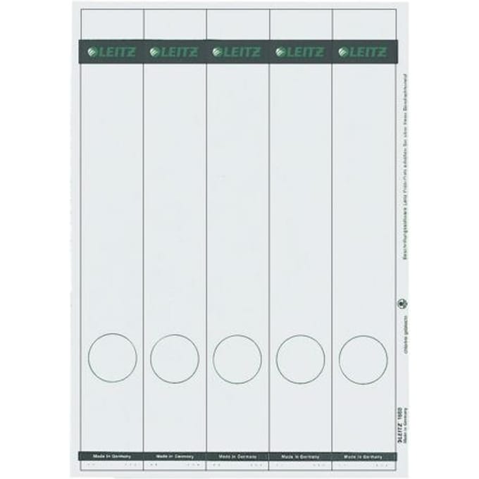 LEITZ® rugetiketten lang, via pc beletterbaar, rugbreedte 50 mm, zelfklevend 125 st., lichtgrijs
