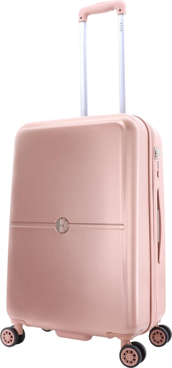 ELLE Harde Koffer / Trolley / Reiskoffer - 65 cm (Medium) - Chic - Roze - Roze / Medium