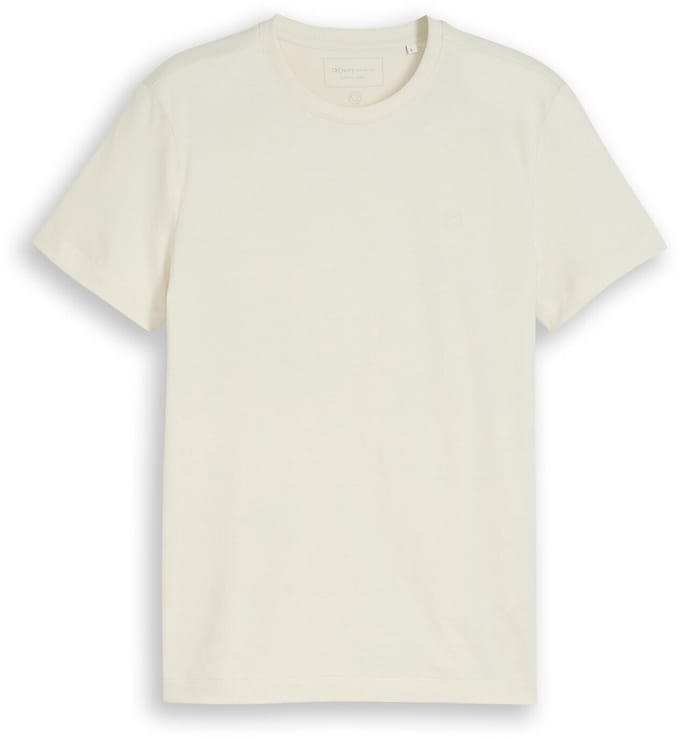 Tom Tailor Denim - Slim fit T-shirt van katoen - Maat XXL - greyish white