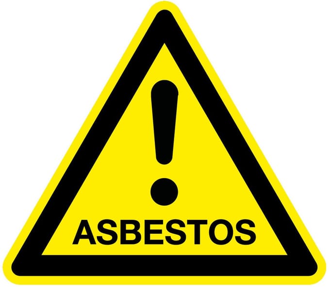 Waarschuwingssticker asbestos 200 mm