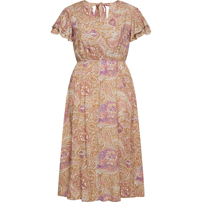 usha Jurk met paisleyprint Dames lila veelkleurig
