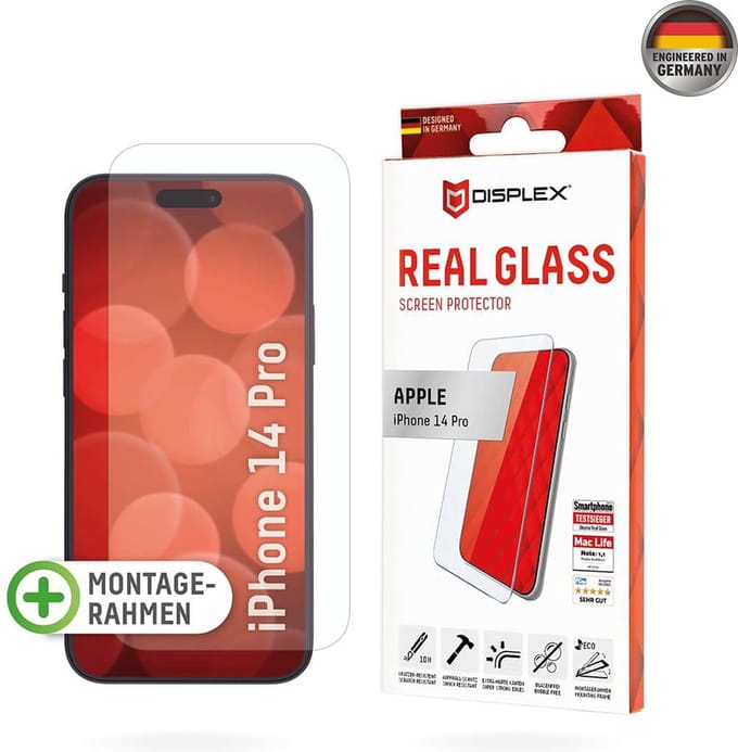 Displex Real Glass Screenprotector geschikt voor iPhone 14 Pro - Transparant