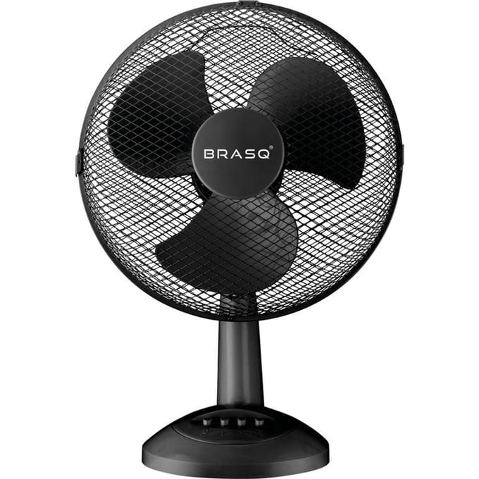 BRASQ Tafelventilator - 30 cm - Zwart - 3 snelheden - Statiefventilator - 40 Watt
