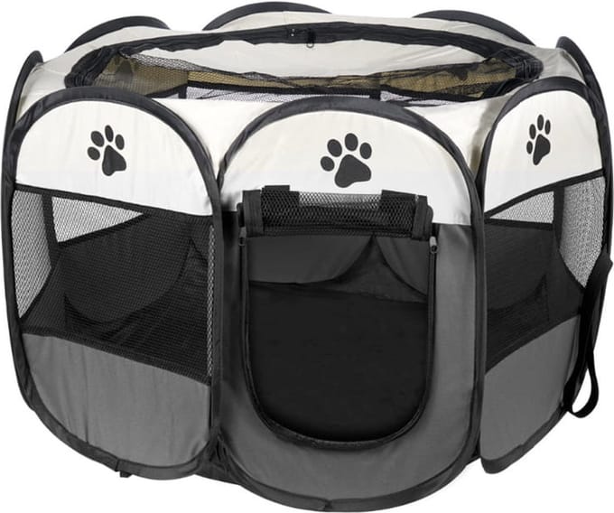 Hondenbox - opvouwbaar - verendraad en gaas - 67x74x46 cm