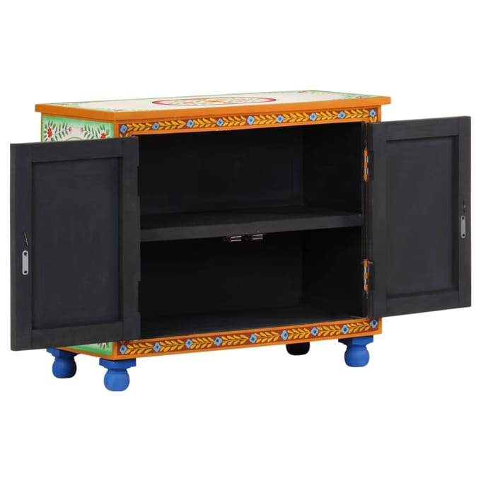 vidaXL - Dressoir - handgeschilderd - 70x35x60 - cm - massief - mangohout