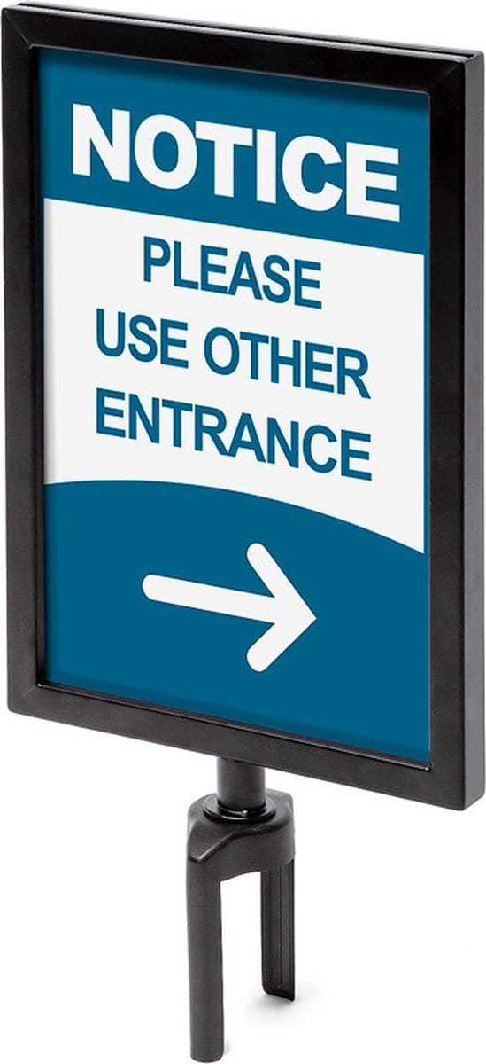 Topbord A4 voor Afzetpaal Flexi Zwart - Syna BBBLACKSIGNA4